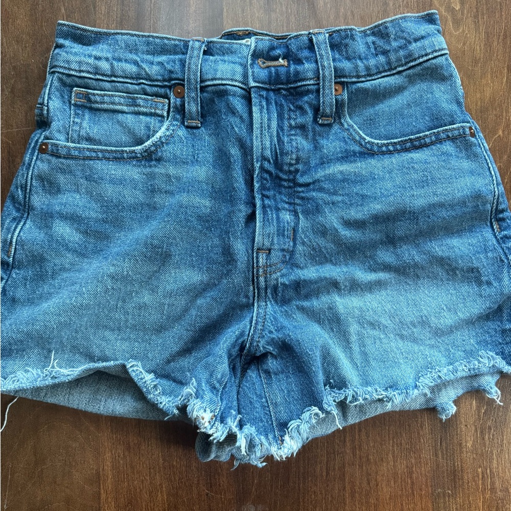 Madewell Distressed Blue Jean Shorts